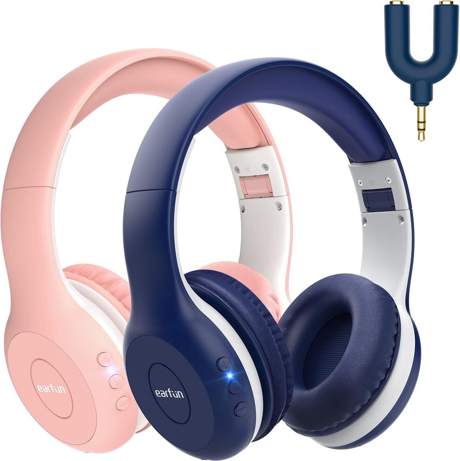 EarFun Bluetooth Kopfhörer Kinder, 74/85/94dB Lautstärkeregelung, HiFi Sound, HD-Mikrofon, 45 Std Akku, Faltbare, Einstellbar, Kopfhörer Kabellos Bluetooth Kinder für Schule/Reise/PC, Lila 65 - smartspeakergames.de