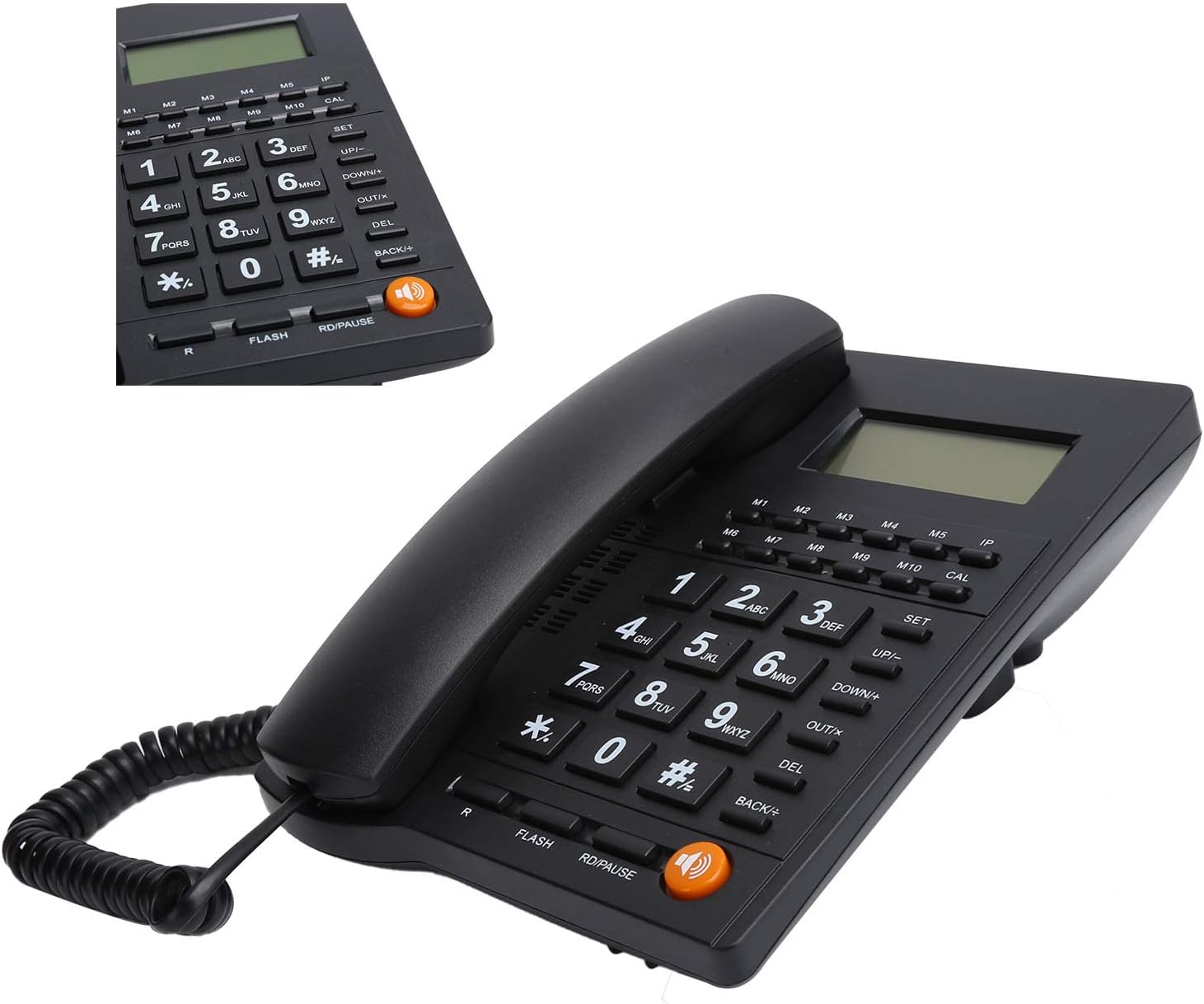 Schnurgebundenes Telefon, Kabelgebundenes Haustelefon, Telefon mit Großen Tasten für ältere Menschen, Anrufer ID-Anzeige/HD Anrufqualität (Rauschunterdrückung), Plug-and-Play. Schwarz 5 61CrEjWGylL. AC SL1500 - smartspeakergames.de