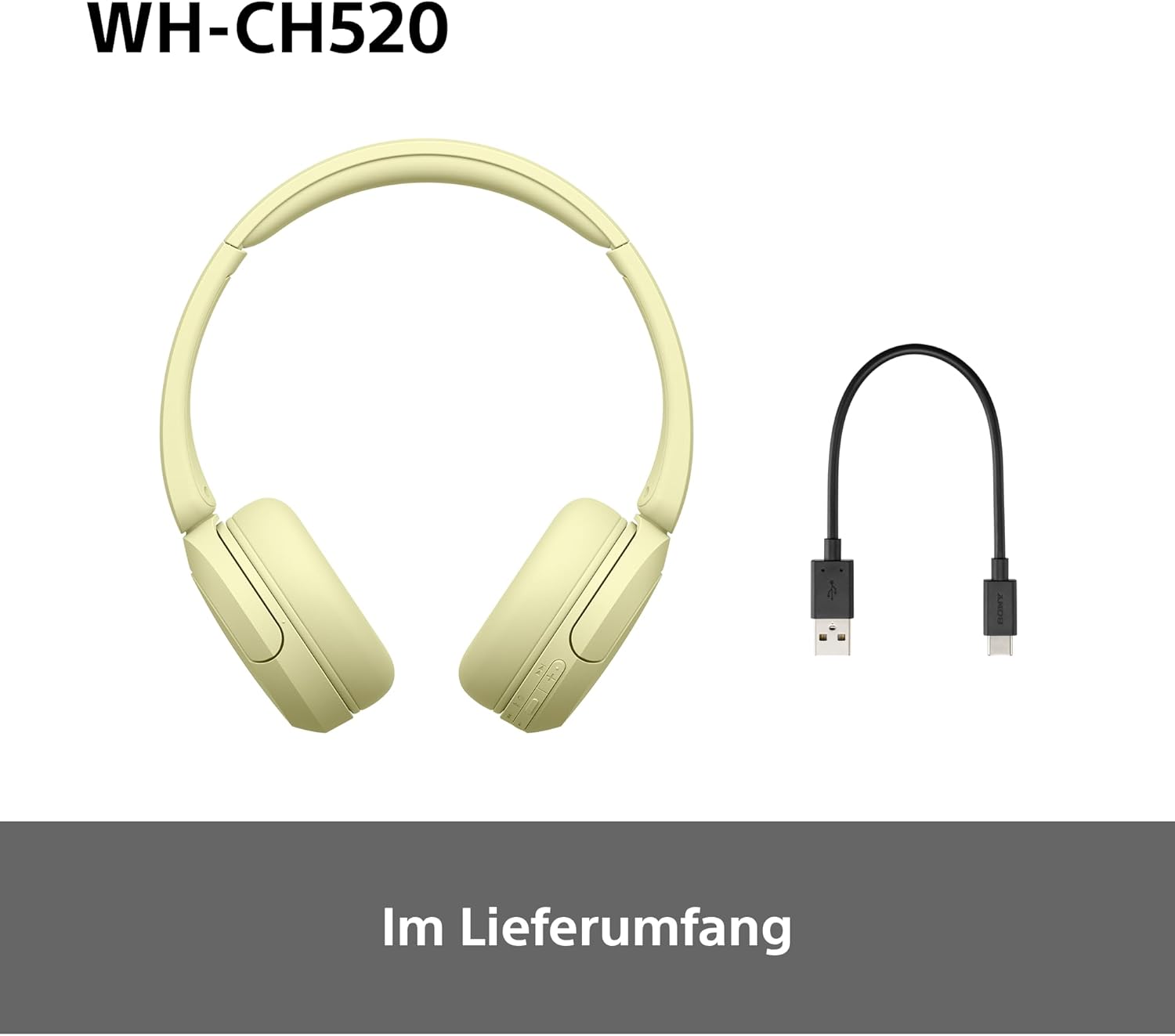 Sony WH-CH520 Kabelloser Bluetooth On-Ear-Kopfhörer, hohe Klangqualität, leichtes Design, bis zu 50 Stunden Akkulaufzeit, Schnellladung, EQ, klare Gesprächsqualität, iOS und Android - Gelb 9 61pKMwP71dL. AC SL1500 - smartspeakergames.de