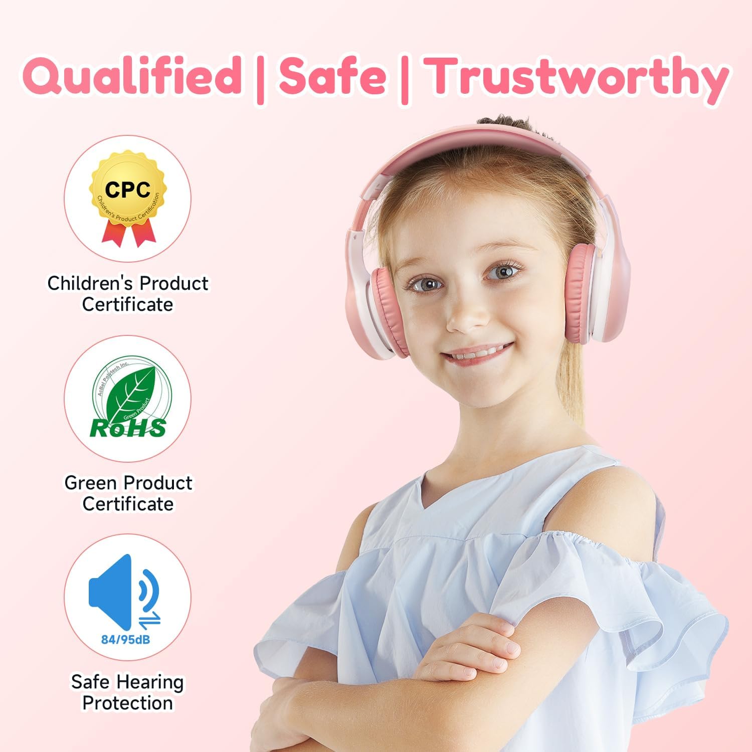EarFun Bluetooth Kopfhörer Kinder, 74/85/94dB Lautstärkeregelung, HiFi Sound, HD-Mikrofon, 45 Std Akku, Faltbare, Einstellbar, Kopfhörer Kabellos Bluetooth Kinder für Schule/Reise/PC, Lila 23 - smartspeakergames.de