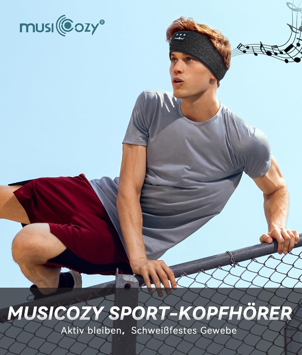 MUSICOZY Schlafkopfhörer Bluetooth 5.4, Schlaf Kopfhörer Sport-Kopfhörer 14+STD Spielzeit Kopfhörer Schlafen mit HiFi-Stereo, Ergonomisch Tech Gadgets für Seitenschläfer (Dunkelschwarz, L) 67 - smartspeakergames.de