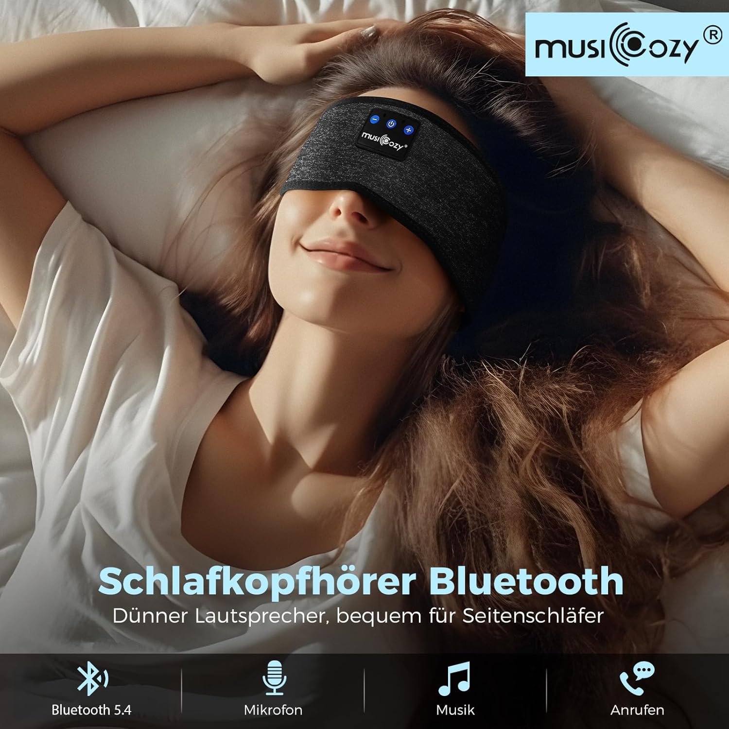 MUSICOZY Schlafkopfhörer Bluetooth 5.4, Schlaf Kopfhörer Sport-Kopfhörer 14+STD Spielzeit Kopfhörer Schlafen mit HiFi-Stereo, Ergonomisch Tech Gadgets für Seitenschläfer (Dunkelschwarz, L) 68 71Bbgh4X0WL. AC SL1500 - smartspeakergames.de