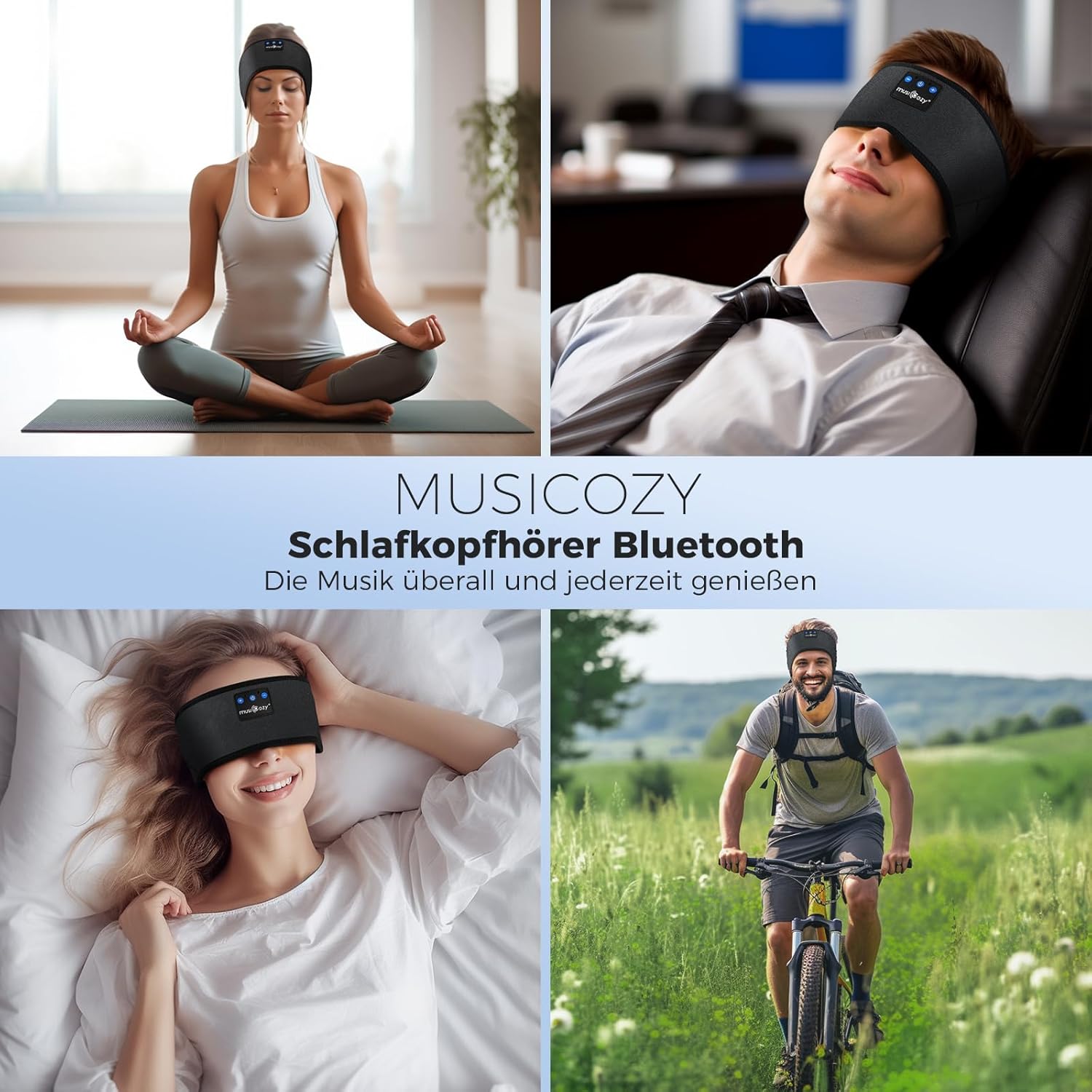 MUSICOZY Schlafkopfhörer Bluetooth 5.4, Schlaf Kopfhörer Sport-Kopfhörer 14+STD Spielzeit Kopfhörer Schlafen mit HiFi-Stereo, Ergonomisch Tech Gadgets für Seitenschläfer (Dunkelschwarz, L) 53 71GREYByztL. AC SL1500 - smartspeakergames.de