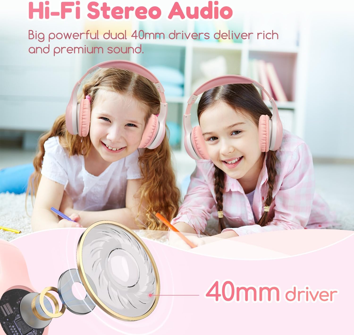 EarFun Bluetooth Kopfhörer Kinder, 74/85/94dB Lautstärkeregelung, HiFi Sound, HD-Mikrofon, 45 Std Akku, Faltbare, Einstellbar, Kopfhörer Kabellos Bluetooth Kinder für Schule/Reise/PC, Lila 28 71Q8m7kYeaL. AC SL1500 - smartspeakergames.de