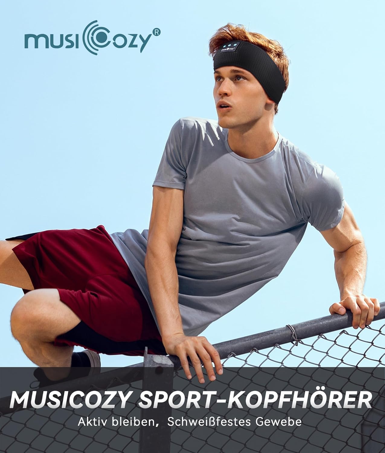 MUSICOZY Schlafkopfhörer Bluetooth 5.4, Schlaf Kopfhörer Sport-Kopfhörer 14+STD Spielzeit Kopfhörer Schlafen mit HiFi-Stereo, Ergonomisch Tech Gadgets für Seitenschläfer (Dunkelschwarz, L) 56 - smartspeakergames.de