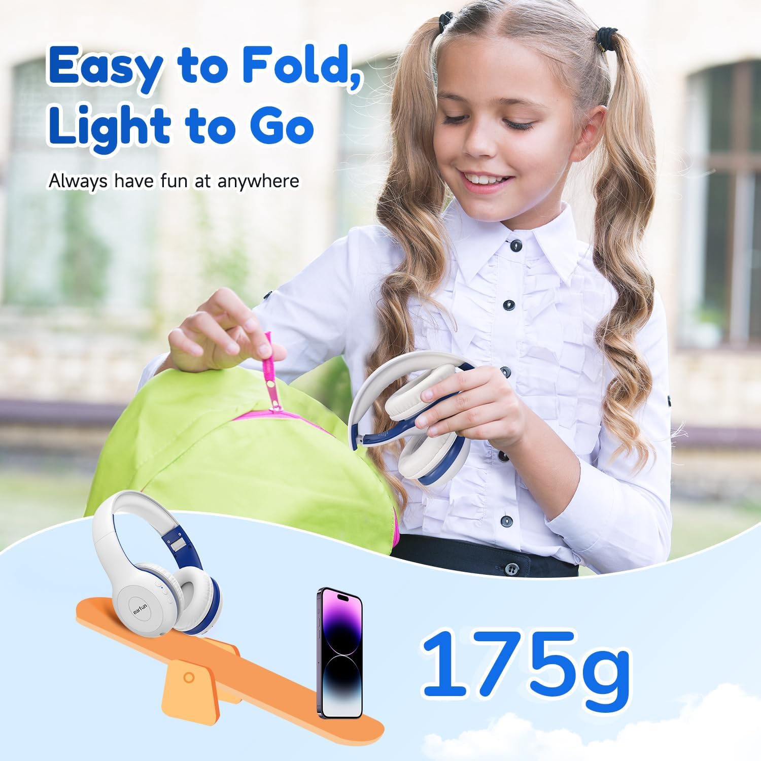 EarFun Bluetooth Kopfhörer Kinder, 74/85/94dB Lautstärkeregelung, HiFi Sound, HD-Mikrofon, 45 Std Akku, Faltbare, Einstellbar, Kopfhörer Kabellos Bluetooth Kinder für Schule/Reise/PC, Lila 14 71T g4KL9JL. AC SL1500 - smartspeakergames.de