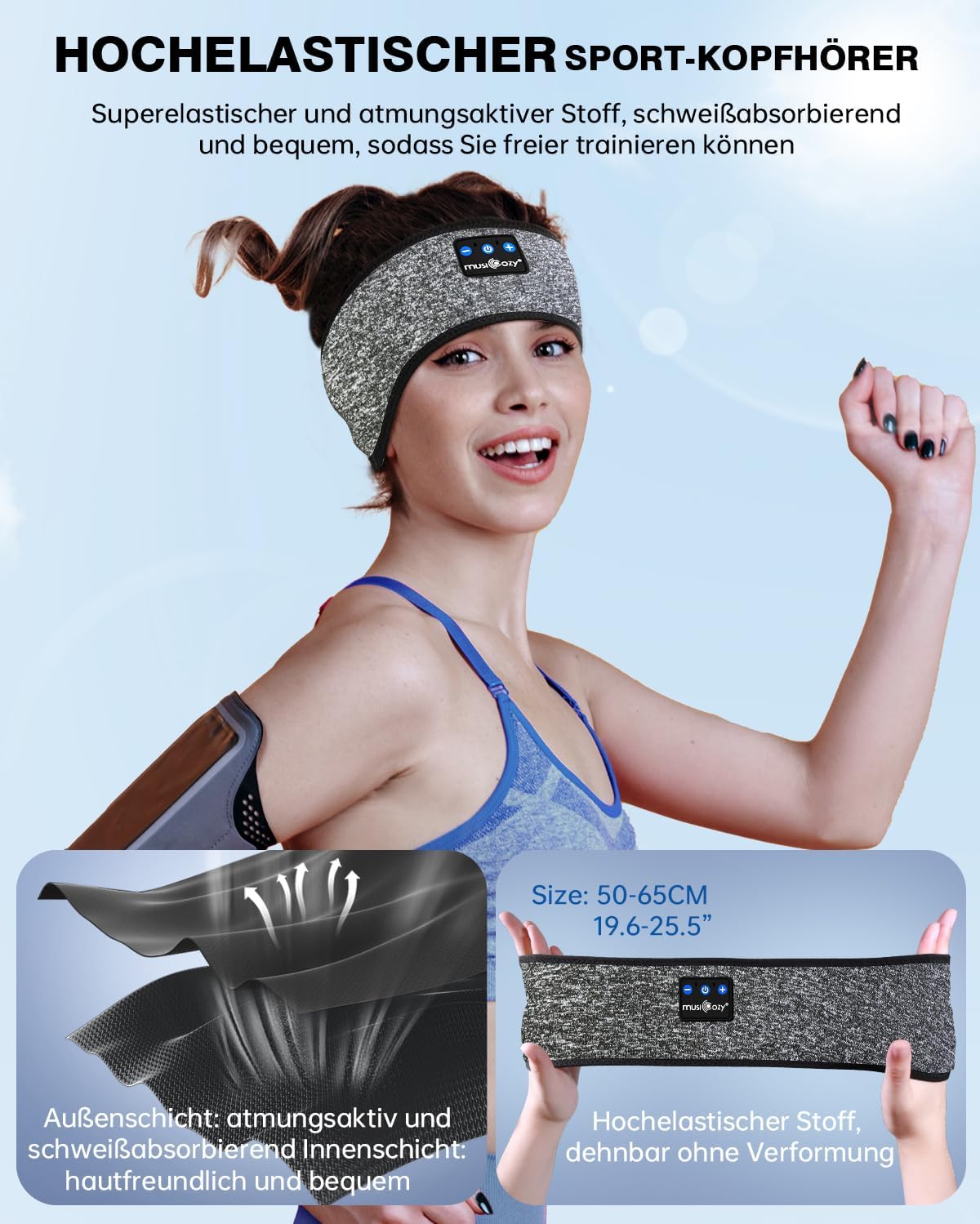MUSICOZY Schlafkopfhörer Bluetooth 5.4, Schlaf Kopfhörer Sport-Kopfhörer 14+STD Spielzeit Kopfhörer Schlafen mit HiFi-Stereo, Ergonomisch Tech Gadgets für Seitenschläfer (Dunkelschwarz, L) 36 71VQQRthB2L. AC SL1499 - smartspeakergames.de