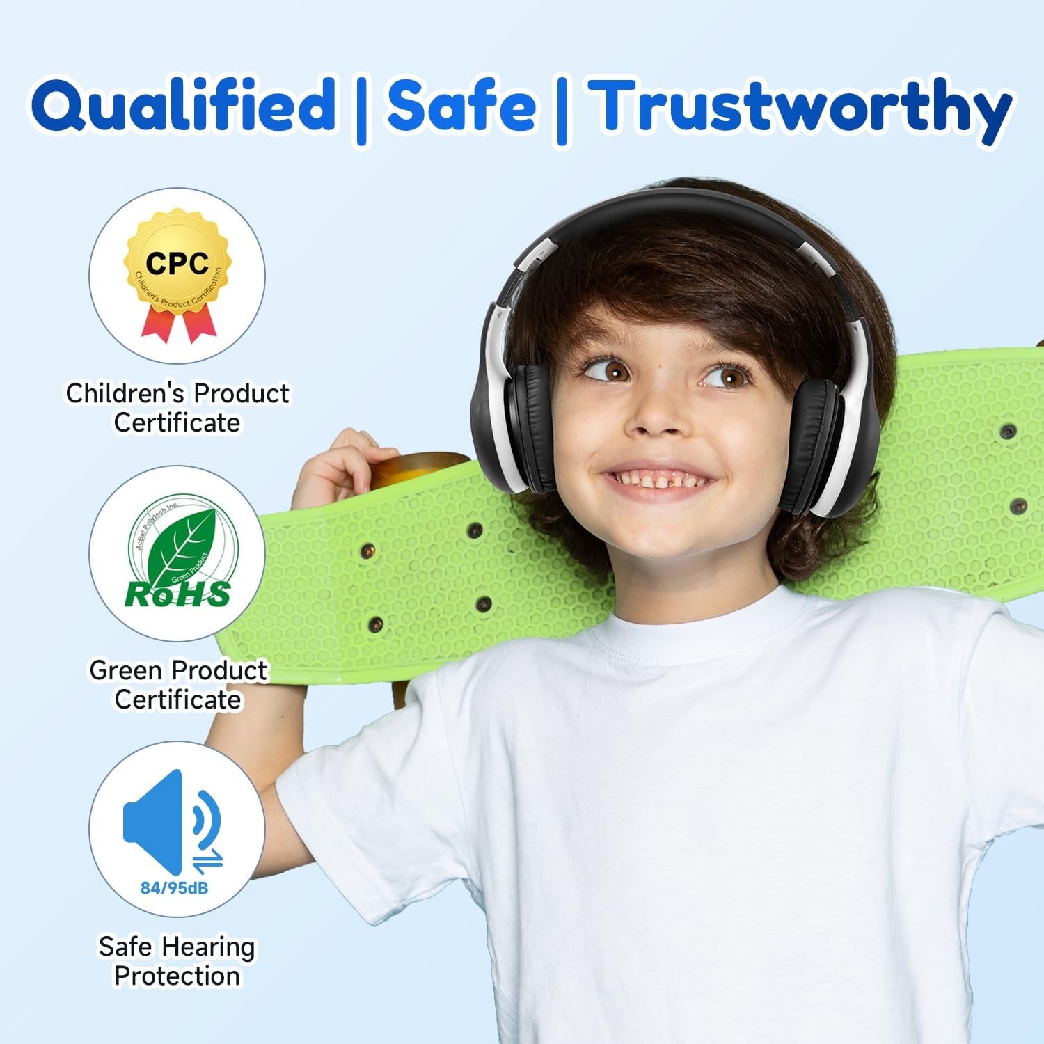 EarFun Bluetooth Kopfhörer Kinder, 74/85/94dB Lautstärkeregelung, HiFi Sound, HD-Mikrofon, 45 Std Akku, Faltbare, Einstellbar, Kopfhörer Kabellos Bluetooth Kinder für Schule/Reise/PC, Lila 31 71bV8+oXgEL. AC SL1500 - smartspeakergames.de
