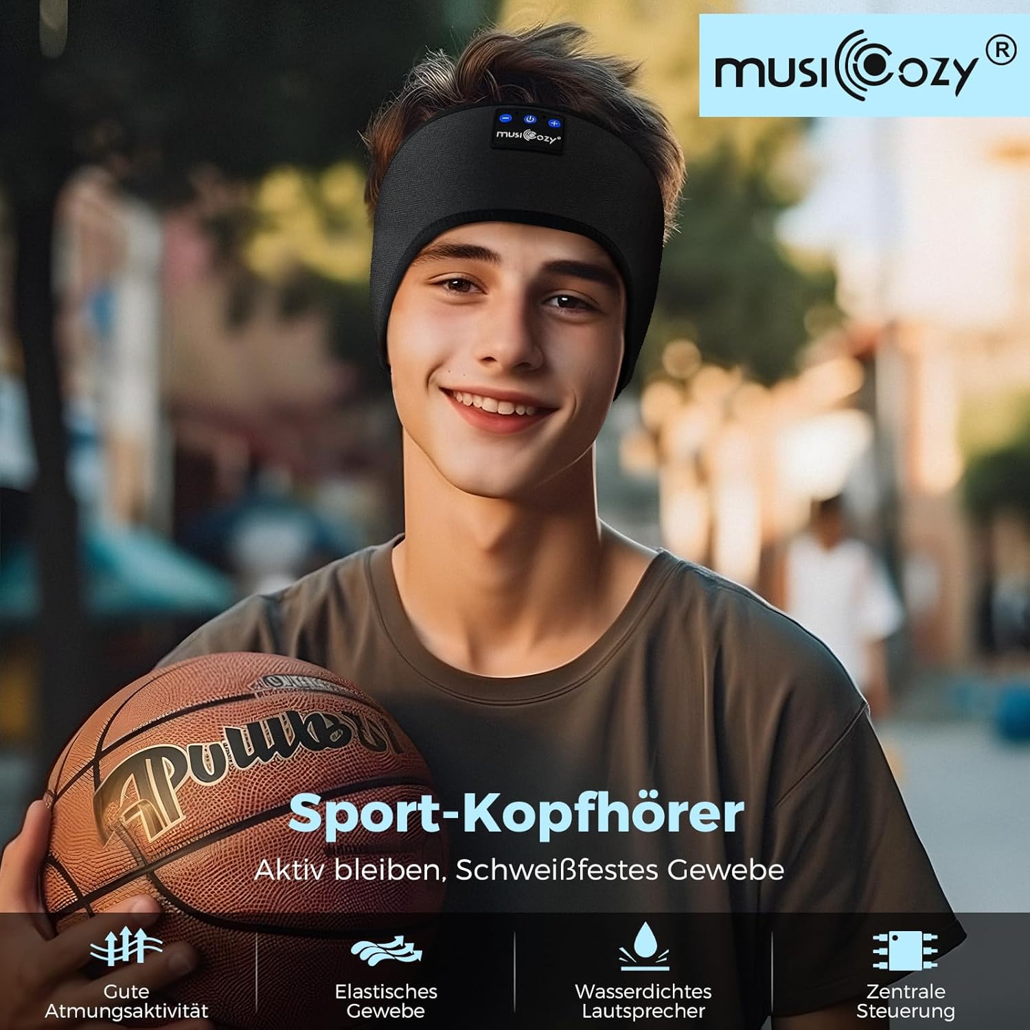MUSICOZY Schlafkopfhörer Bluetooth 5.4, Schlaf Kopfhörer Sport-Kopfhörer 14+STD Spielzeit Kopfhörer Schlafen mit HiFi-Stereo, Ergonomisch Tech Gadgets für Seitenschläfer (Dunkelschwarz, L) 49 - smartspeakergames.de