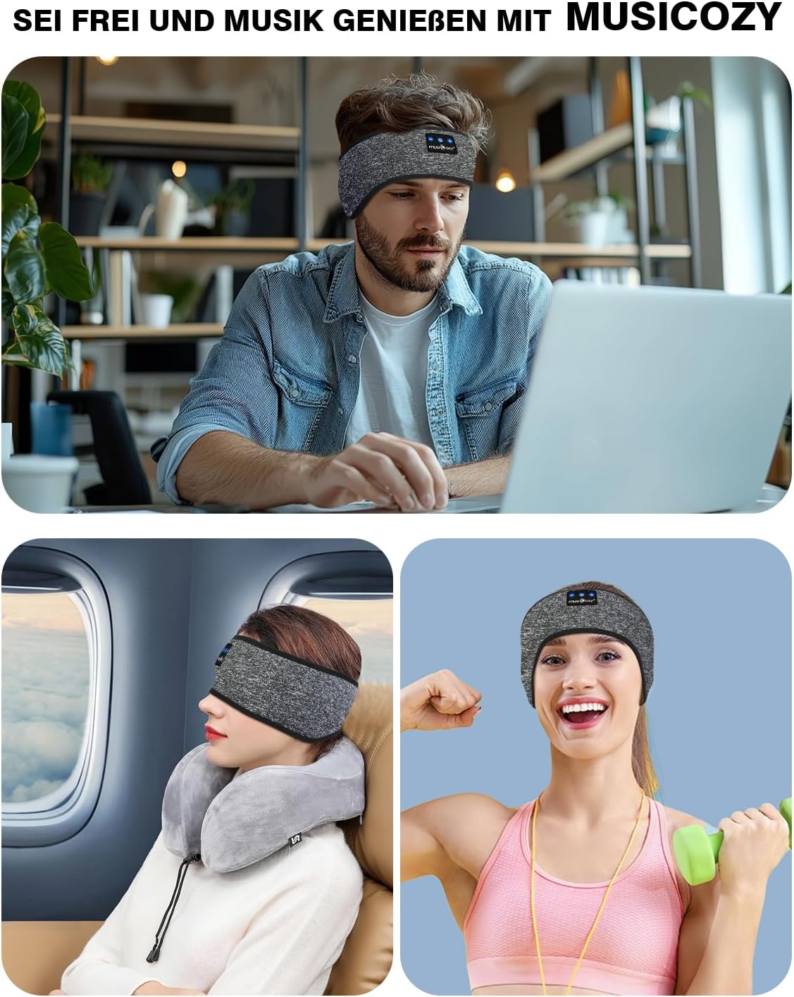 MUSICOZY Schlafkopfhörer Bluetooth 5.4, Schlaf Kopfhörer Sport-Kopfhörer 14+STD Spielzeit Kopfhörer Schlafen mit HiFi-Stereo, Ergonomisch Tech Gadgets für Seitenschläfer (Dunkelschwarz, L) 40 71uSZtaDioL. AC SL1500 - smartspeakergames.de
