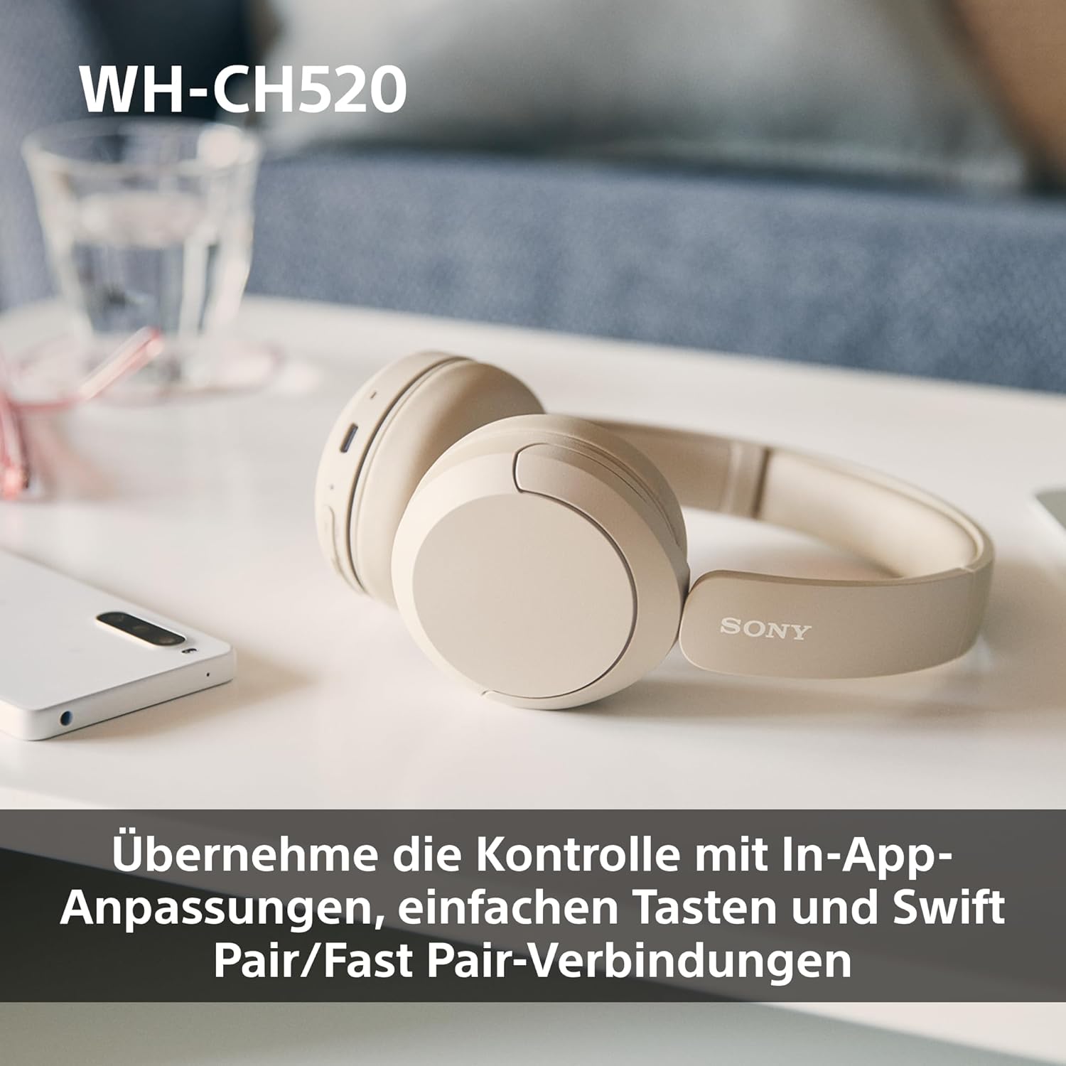 Sony WH-CH520 Kabelloser Bluetooth On-Ear-Kopfhörer, hohe Klangqualität, leichtes Design, bis zu 50 Stunden Akkulaufzeit, Schnellladung, EQ, klare Gesprächsqualität, iOS und Android - Gelb 7 71dDe6SLy L. AC SL1500 - smartspeakergames.de