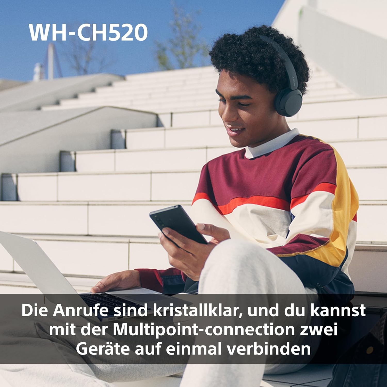 Sony WH-CH520 Kabelloser Bluetooth On-Ear-Kopfhörer, hohe Klangqualität, leichtes Design, bis zu 50 Stunden Akkulaufzeit, Schnellladung, EQ, klare Gesprächsqualität, iOS und Android - Gelb 6 71yqBIKhNrL. AC SL1500 - smartspeakergames.de