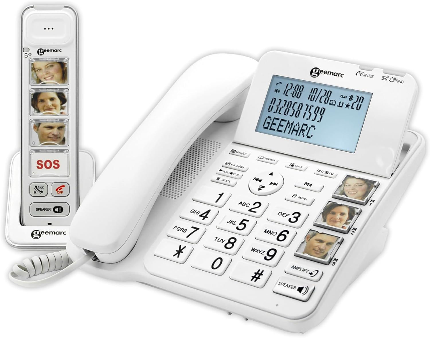 Geemarc Amplidect 295 Combi Photo - Festnetztelefon mit Verstärker und zusätzlichem Mobilteil mit großen, anpassbaren Fototasten für Senioren - Geringer bis mittlerer Hörverlust - Version DE 4 71UN8wjOj9L. AC SL1500 - smartspeakergames.de