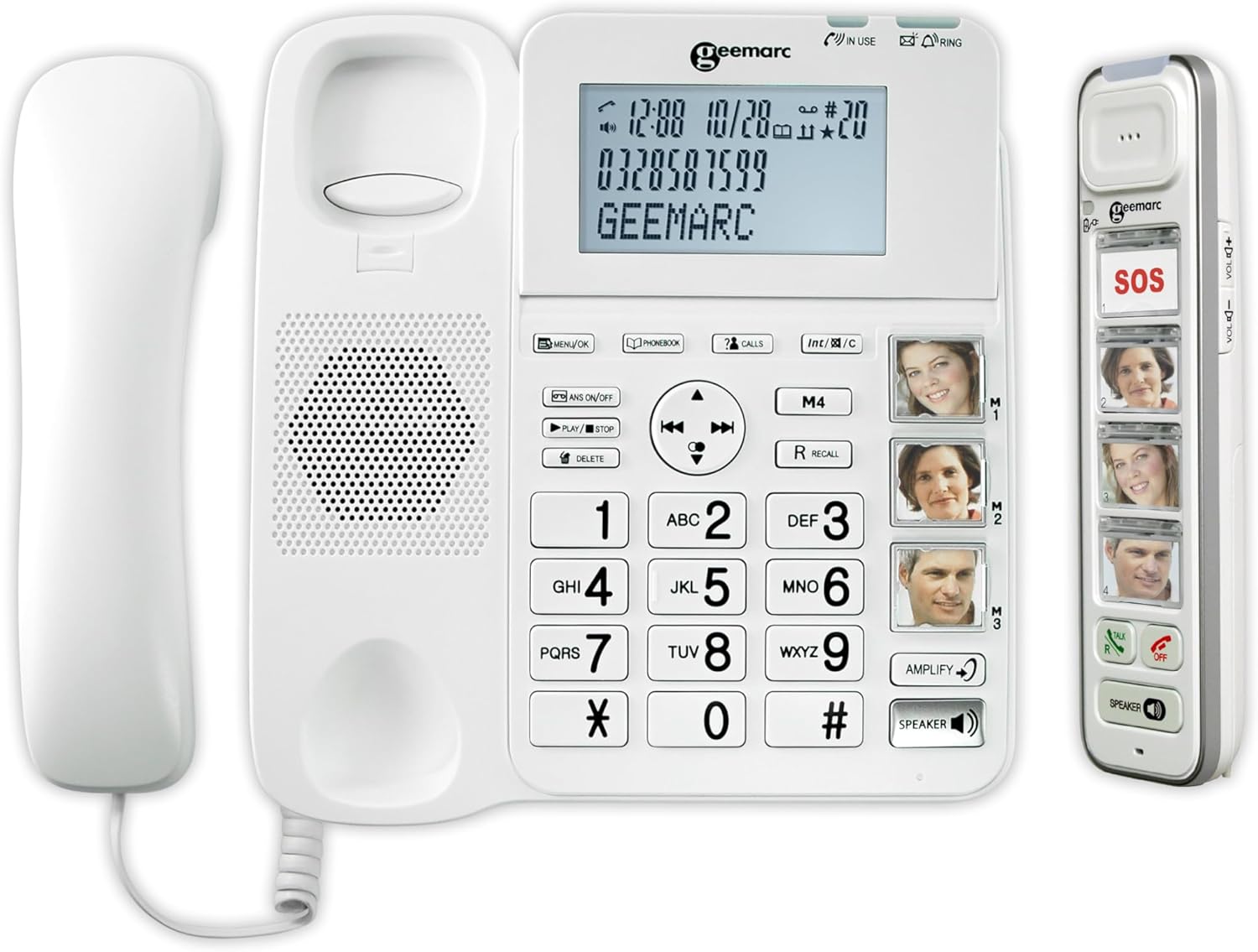 Geemarc Amplidect 295 Combi Photo - Festnetztelefon mit Verstärker und zusätzlichem Mobilteil mit großen, anpassbaren Fototasten für Senioren - Geringer bis mittlerer Hörverlust - Version DE 2 71ZiJIsFinL. AC SL1500 - smartspeakergames.de