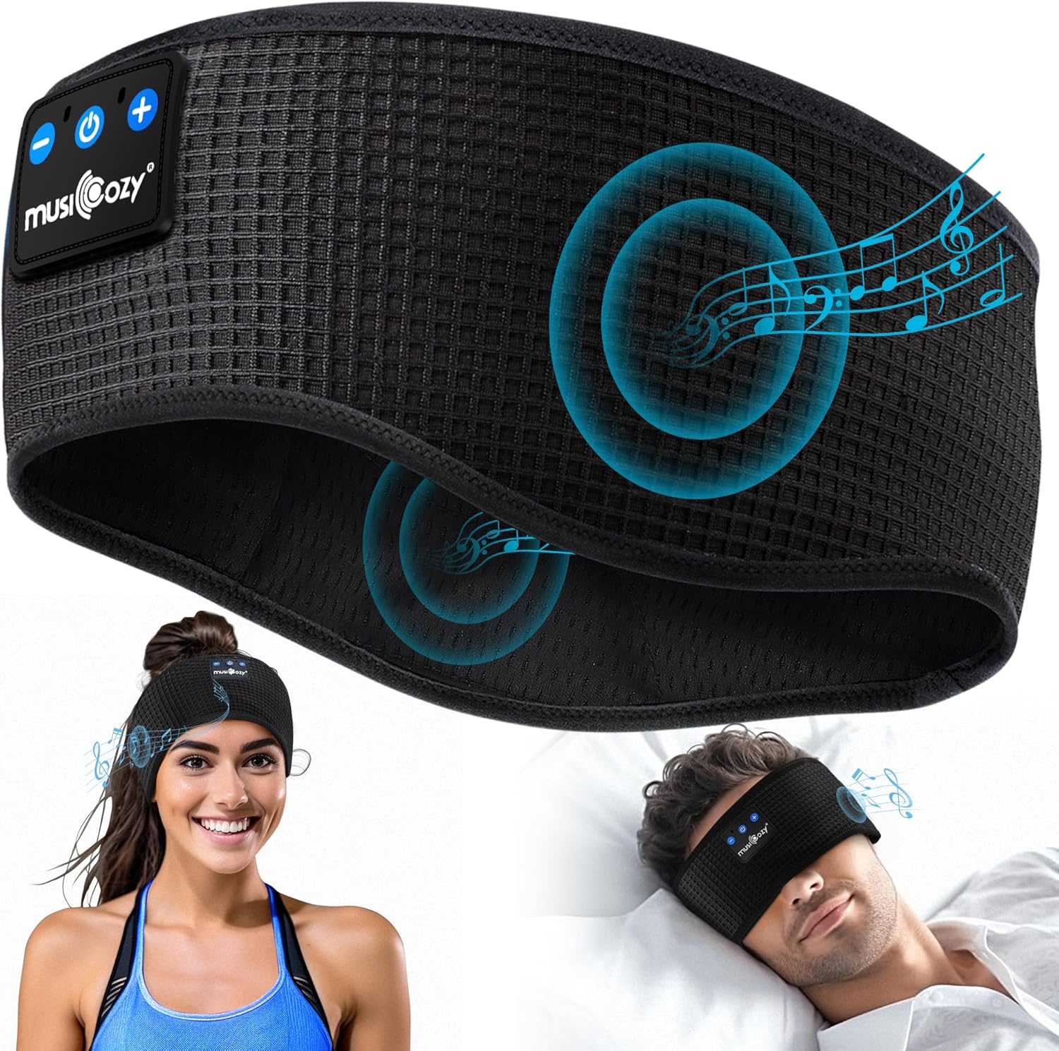 MUSICOZY Schlafkopfhörer Bluetooth 5.4, Schlaf Kopfhörer Sport-Kopfhörer 14+STD Spielzeit Kopfhörer Schlafen mit HiFi-Stereo, Ergonomisch Tech Gadgets für Seitenschläfer (Dunkelschwarz, L) 54 81VLIbI6gnL. AC SL1500 - smartspeakergames.de