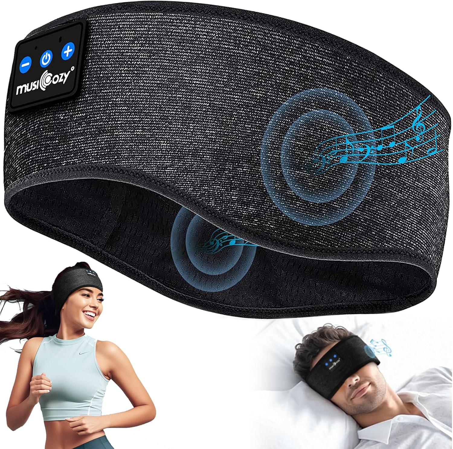 MUSICOZY Schlafkopfhörer Bluetooth 5.4, Schlaf Kopfhörer Sport-Kopfhörer 14+STD Spielzeit Kopfhörer Schlafen mit HiFi-Stereo, Ergonomisch Tech Gadgets für Seitenschläfer (Dunkelschwarz, L) 66 81yuG4KeVdL. AC SL1500 - smartspeakergames.de