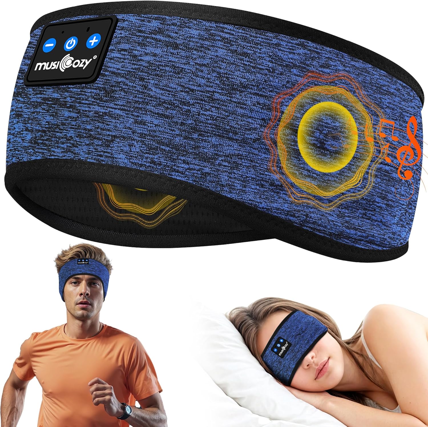MUSICOZY Schlafkopfhörer Bluetooth 5.4, Schlaf Kopfhörer Sport-Kopfhörer 14+STD Spielzeit Kopfhörer Schlafen mit HiFi-Stereo, Ergonomisch Tech Gadgets für Seitenschläfer (Dunkelschwarz, L) 29 - smartspeakergames.de